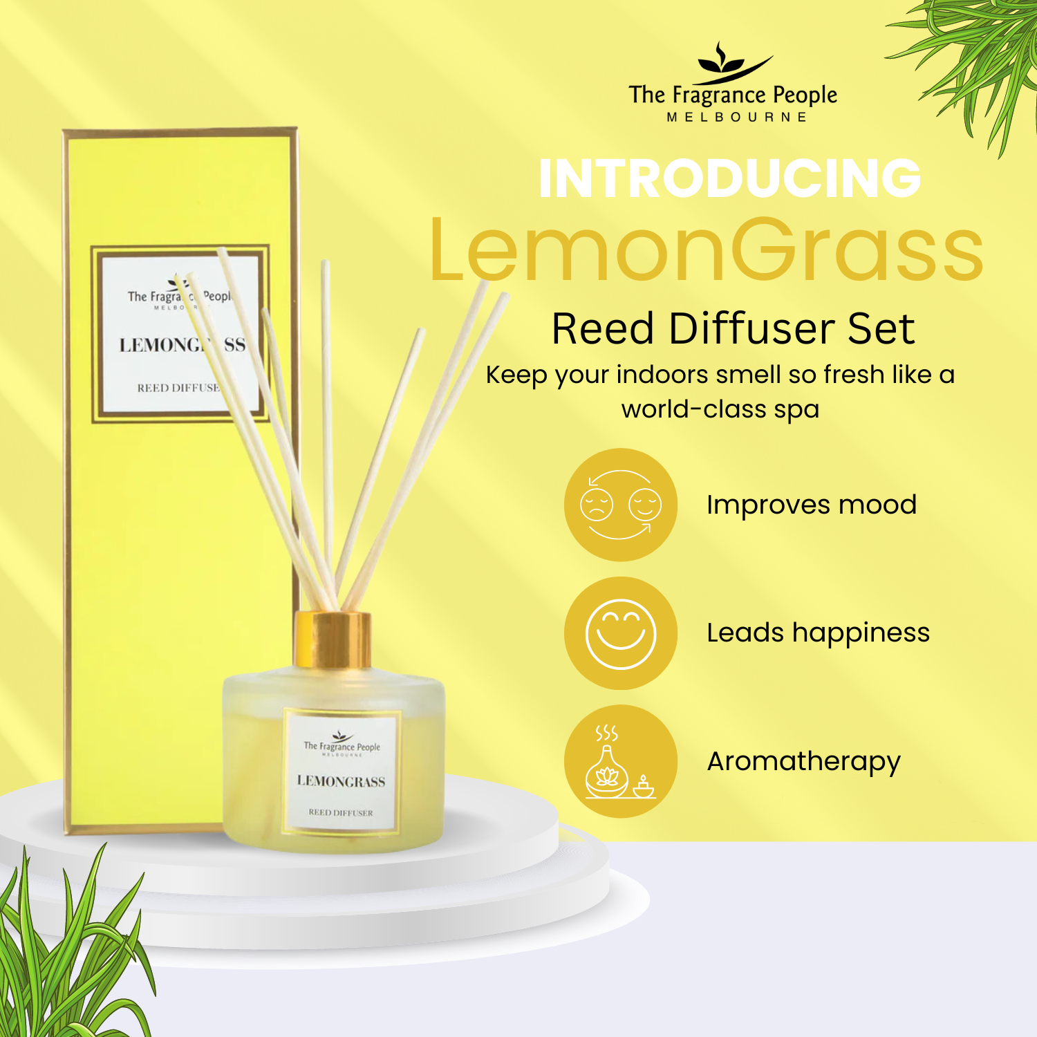 Sweetgrass Reed Diffuser Reed Diffuser Set LemonGrass