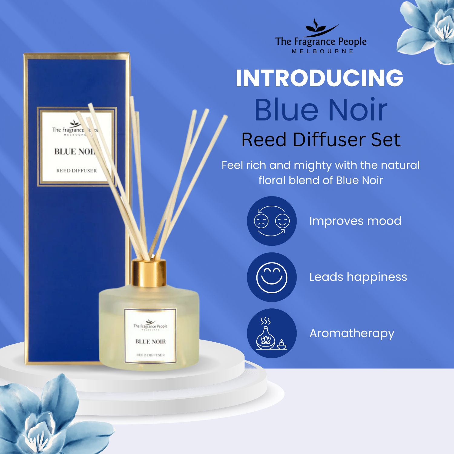 Reed Diffuser Set Blue Noir