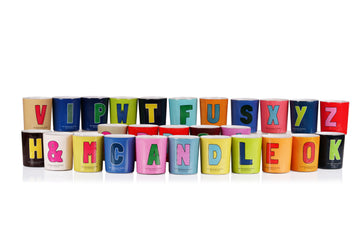 Alphabet Enamel Glass Candle – 200g Wax Filled with Gift Box