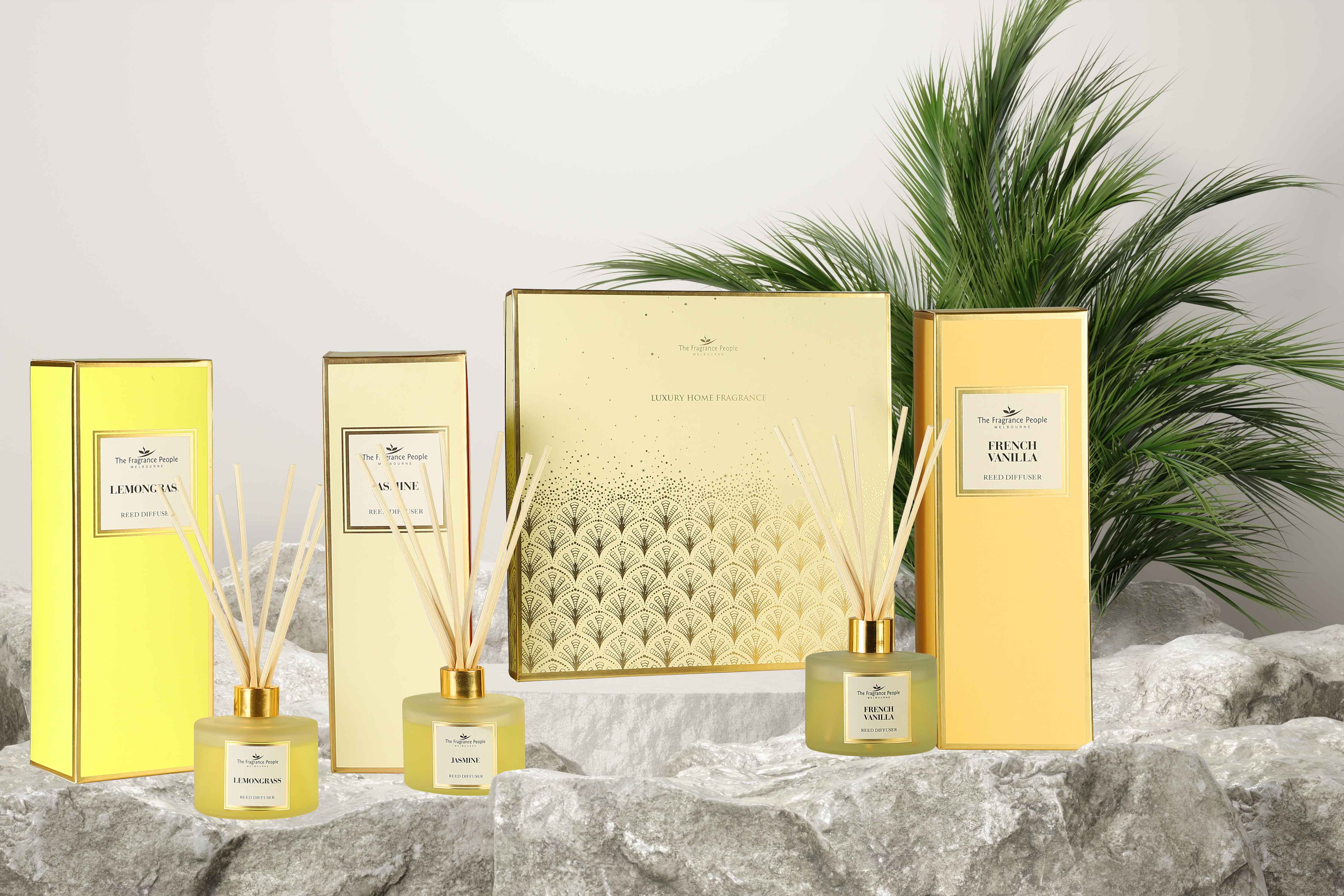 Set of 3 Reed Diffuser Giftset - Ivory Box